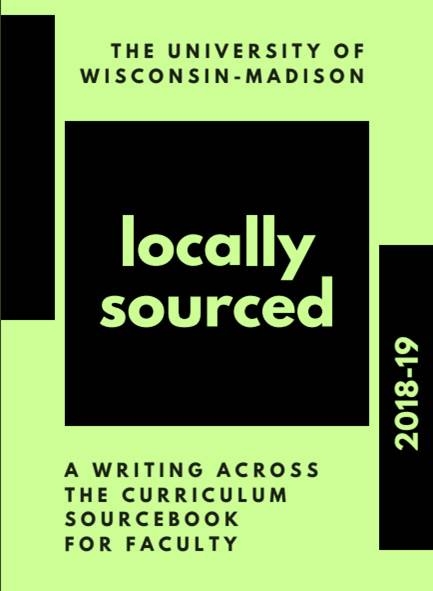 The bright green cover of the 2018-20 edition of the WAC Faculty Sourcebook at UW-Madison.