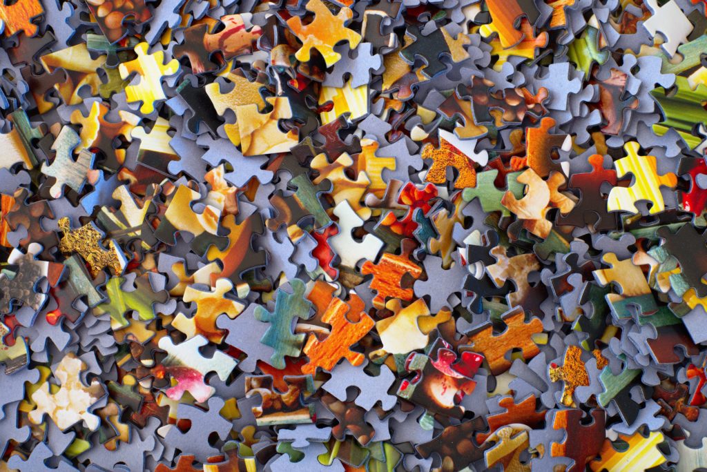 an image of multi-colored puzzle pieces