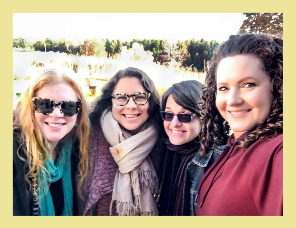 Jennifer Fandel (third from left) with her poetry group of three other women