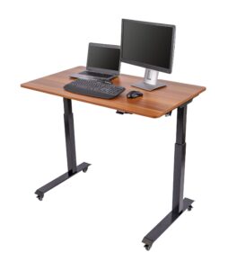 a desk with an electronic raise/lower function