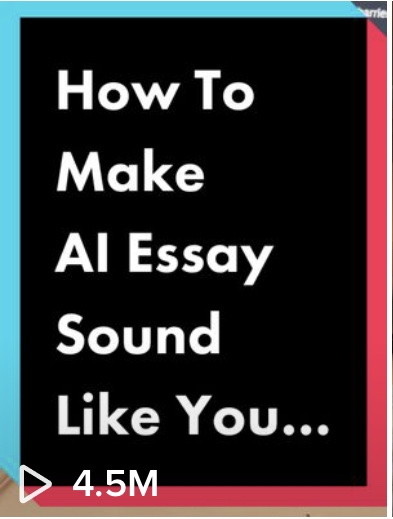 Black background with white text that reads “How to Make AI Essay Sound Like You…”