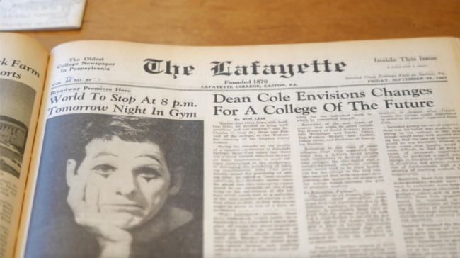 Archive of “The Lafayette Newspaper” found on a trip to Lafayette College’s special collections.