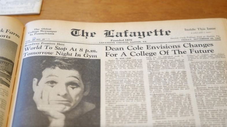 Archive of “The Lafayette Newspaper” found on a trip to Lafayette College’s special collections.