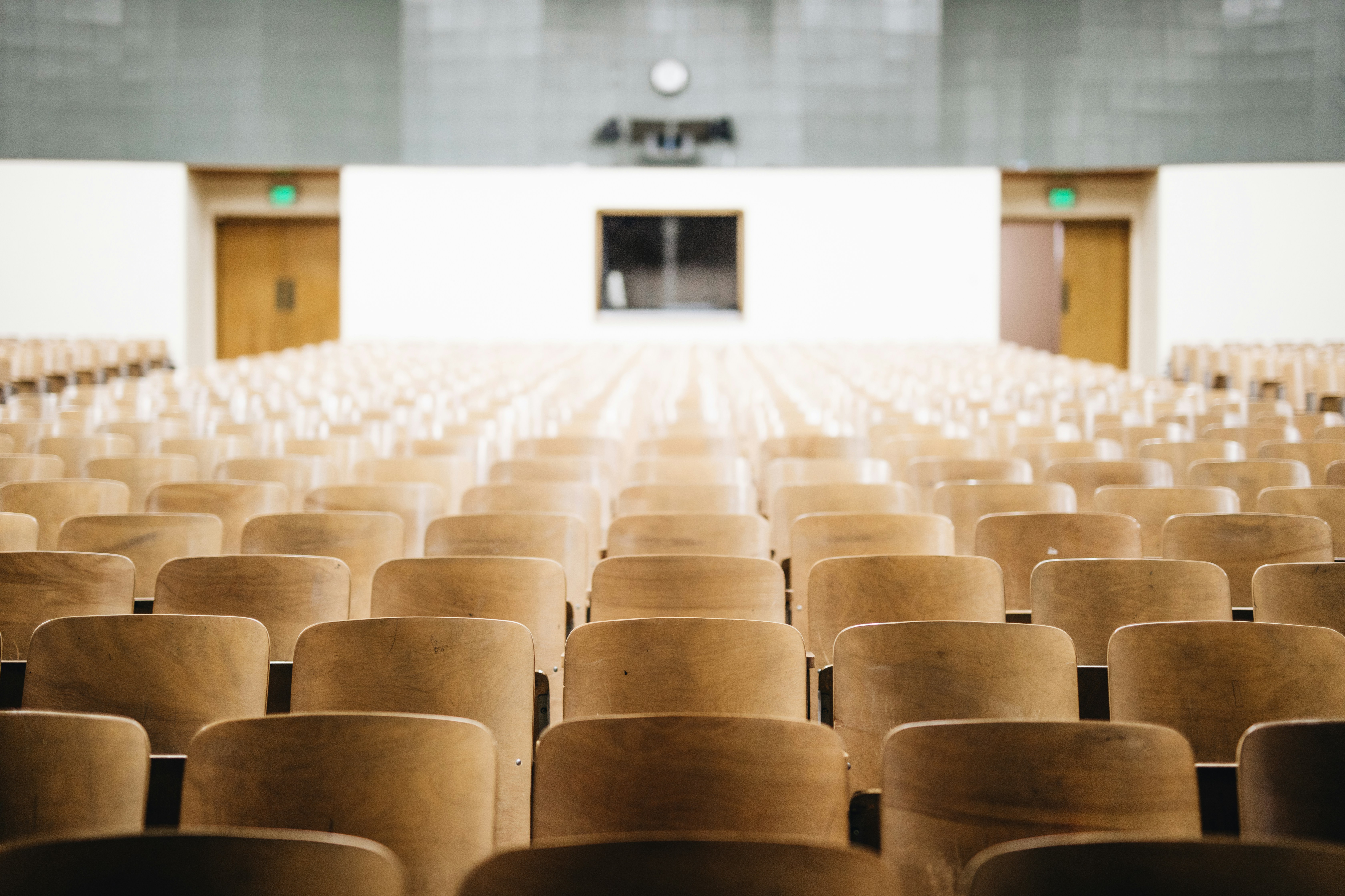 empty chairs in an auditorium