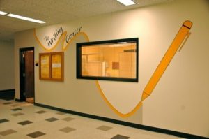 The Writing Center at UW-Milwaukee. There's a large pen decorating the wall