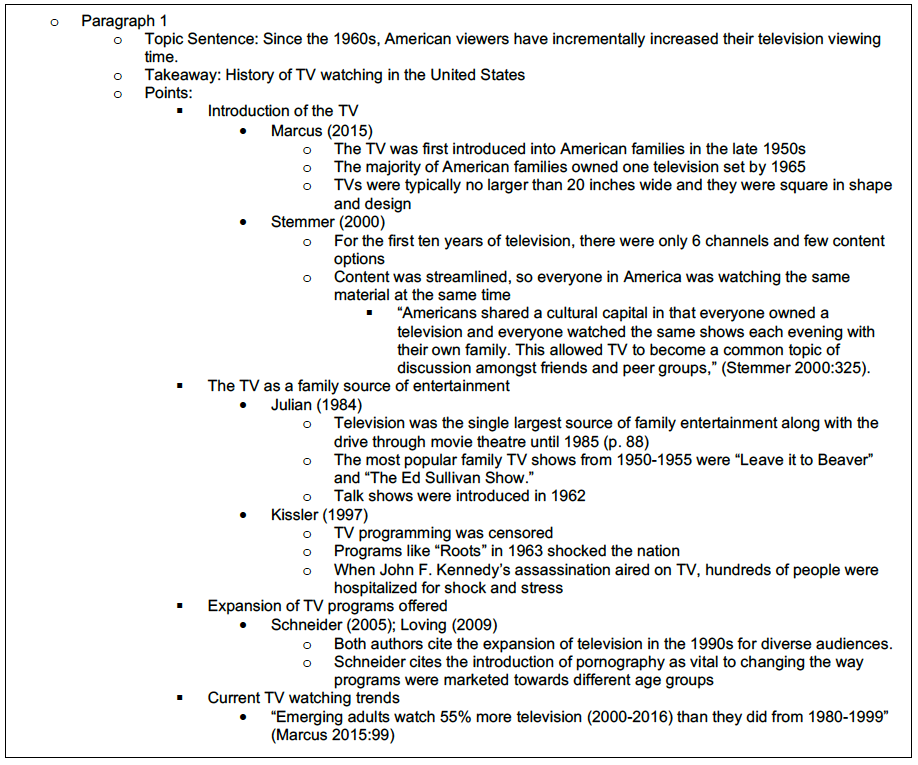 examples of rough draft outlines